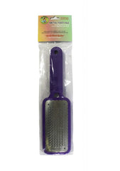 Mr. Pumice Metal Foot File in packaging, professional-grade callus remover for beautiful, healthy feet.